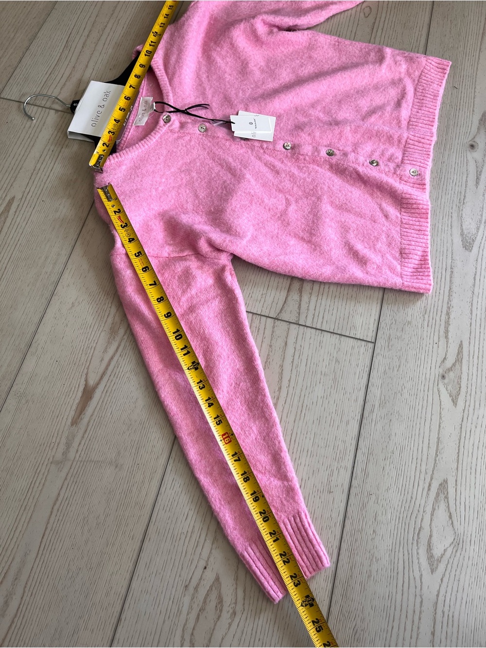 Olive & Oak Pink Button Cardigan with Cream Floral Skirt - Picture 7 of 11